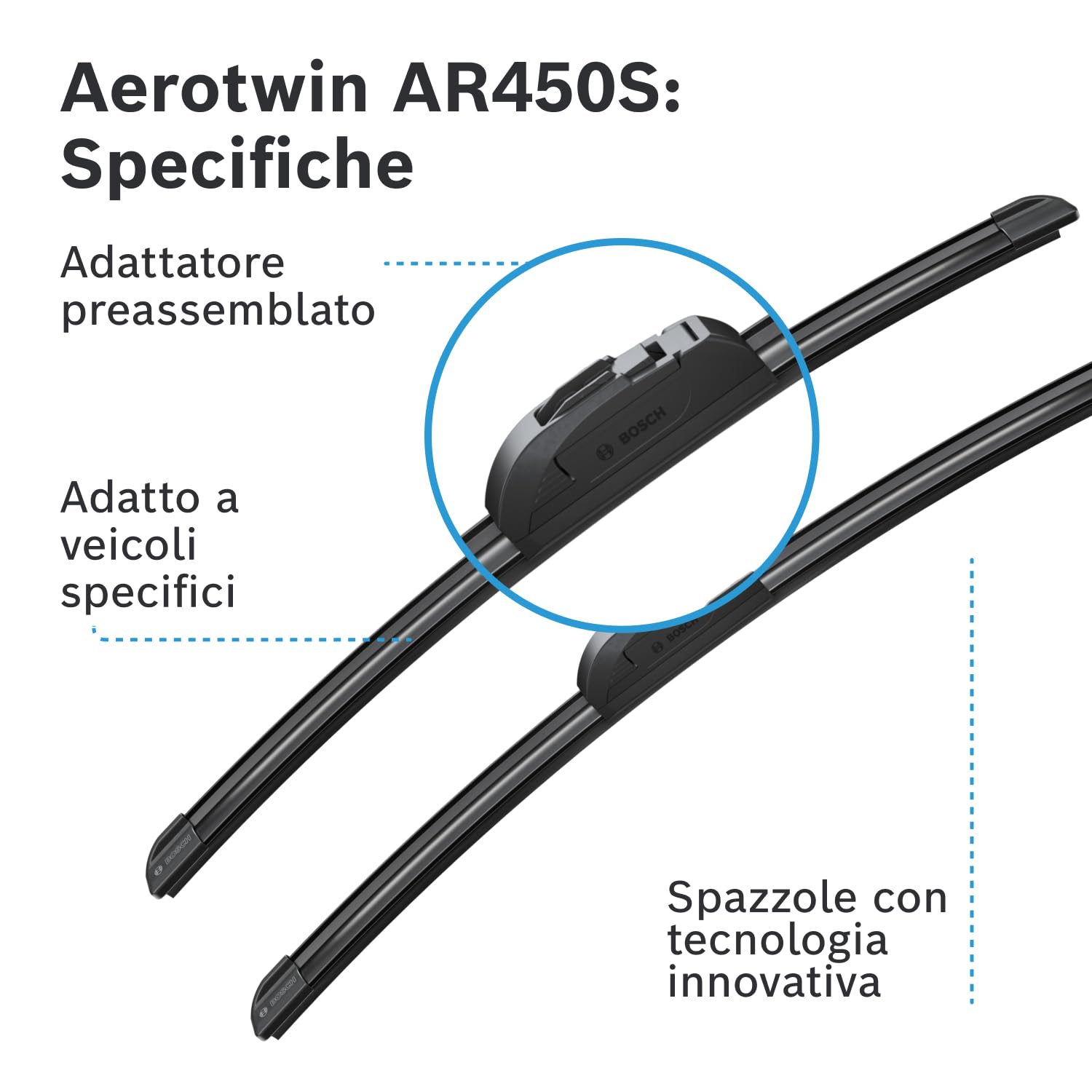 Bosch Spazzole tergicristallo 3397118994, set 450/450 mm flat blade