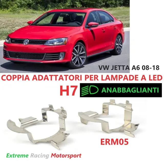 Xtreme Racing Accessori per Illuminazione LED ERM005 Volkswagen Jetta A6 08-18 adattatori H7 in metallo