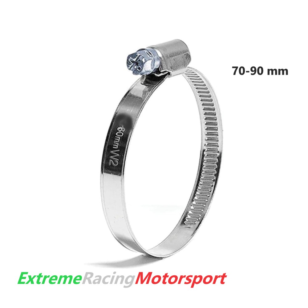 Xtreme Racing Impianto Carburante e Regolatori di Pressione fascette inox T304 70-90 mm 2 pezzi alta resistenza