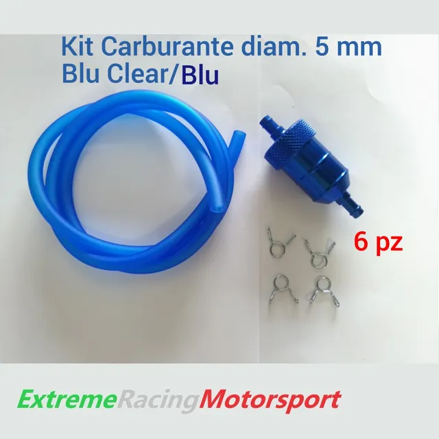 Xtreme Racing Impianto Carburante Tubo benzina 5×7 mm blu 1 m con filtro