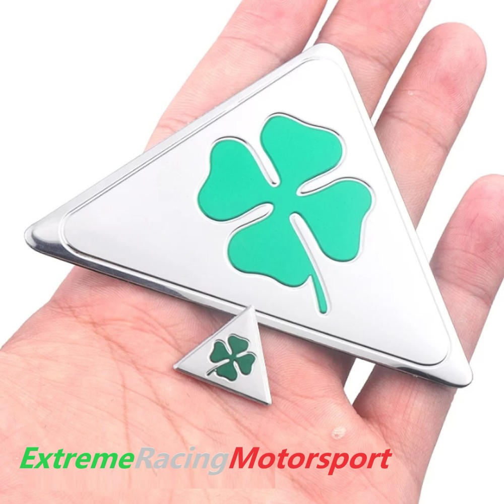 Xtreme Racing Decorazioni Auto e Adesivi Set 3 Stemmi Alluminizzati Quadrifoglio Verde