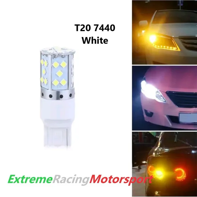 Xtreme Racing Lampadine LED 7440 T20 W21W lampadina bianco ghiaccio 12 V