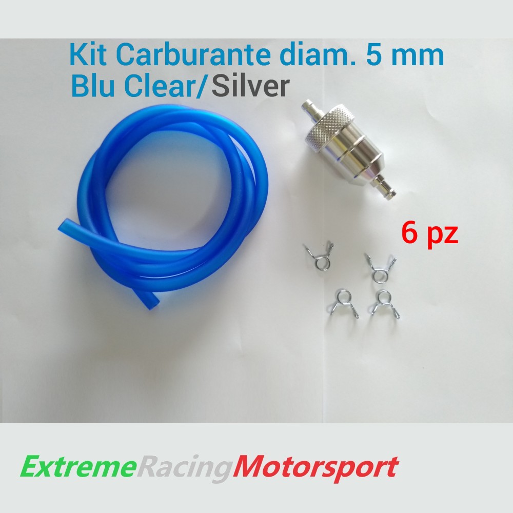 Xtreme Racing Impianto Carburante e Regolatori di Pressione tubo carburante 5×7 mm blu clear 6 pezzi bassa pressione