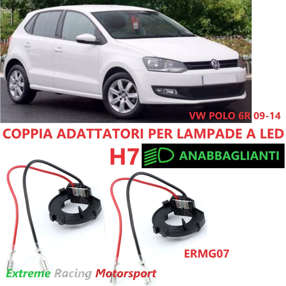Xtreme Racing Accessori Illuminazione LED ERMG07 VW Polo 6R 09- adattatori H7 LED, coppia