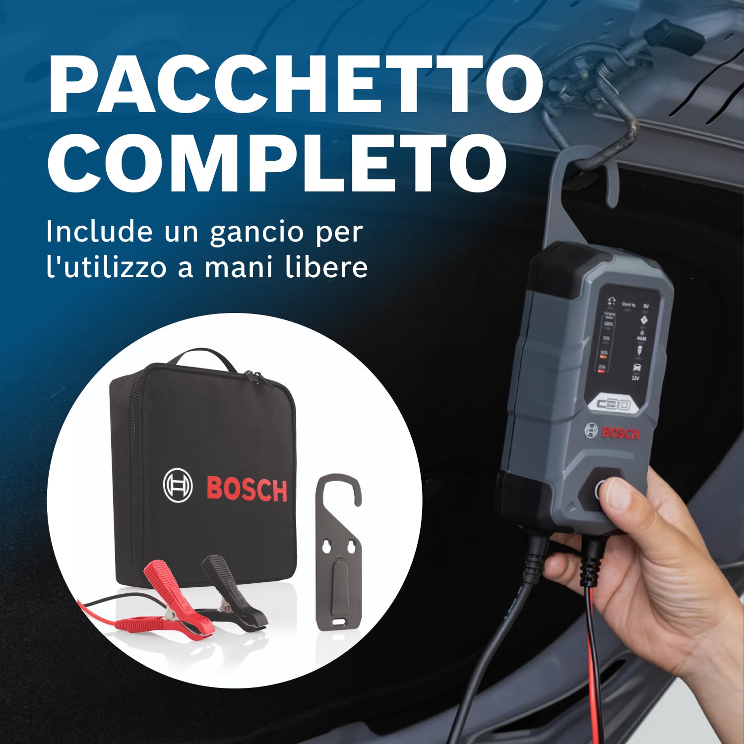 Bosch HCP Caricabatterie e avviatori C30 3,8 A 6/12 V per batterie AGM