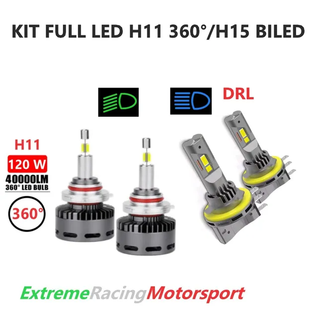 Xtreme Racing Kit Illuminazione LED H11 360° 40 Klm H15 Full LED