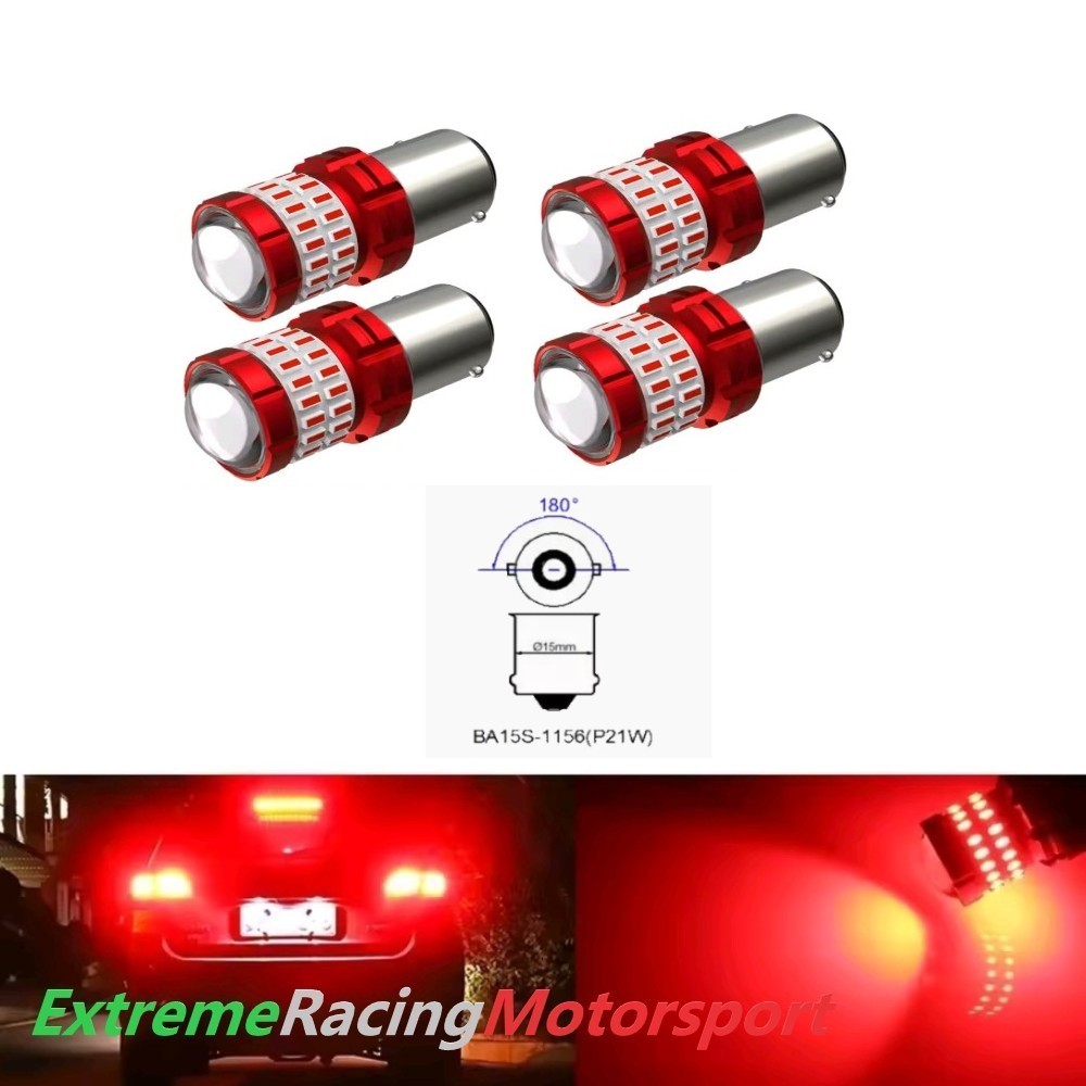 Xtreme Racing Lampadine LED F44 1156 BA15S P21W kit 4 pezzi rosse
