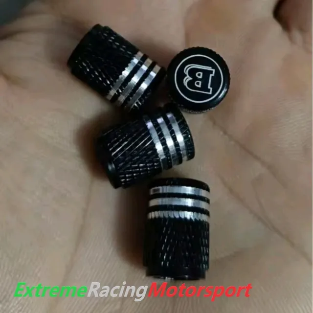 Xtreme Racing Tappini Coprivalvola Brabus neri 4 pezzi in alluminio