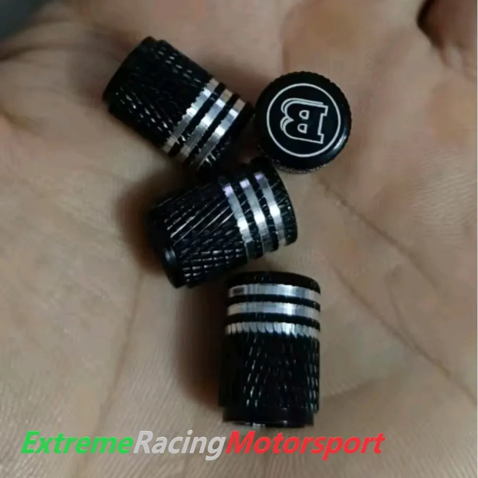 Xtreme Racing Tappini Coprivalvola Brabus neri 4 pezzi in alluminio