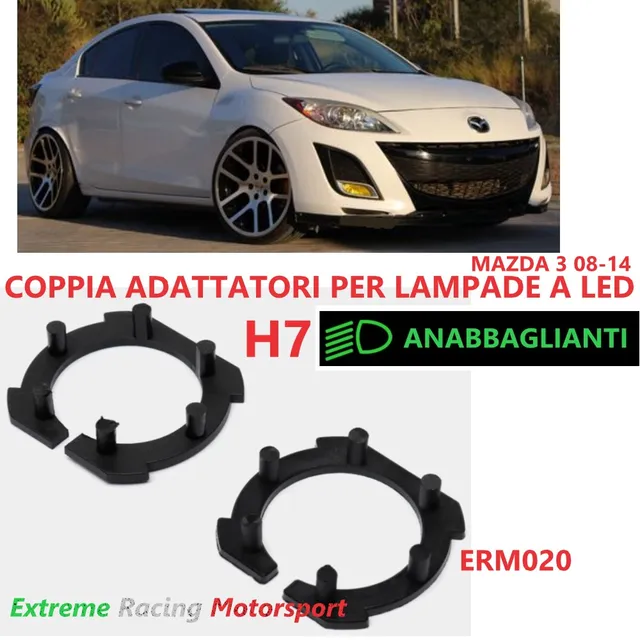 Xtreme Racing Accessori per Illuminazione LED ERM020 adattatori H7 LED Mazda 3 08-14 coppia