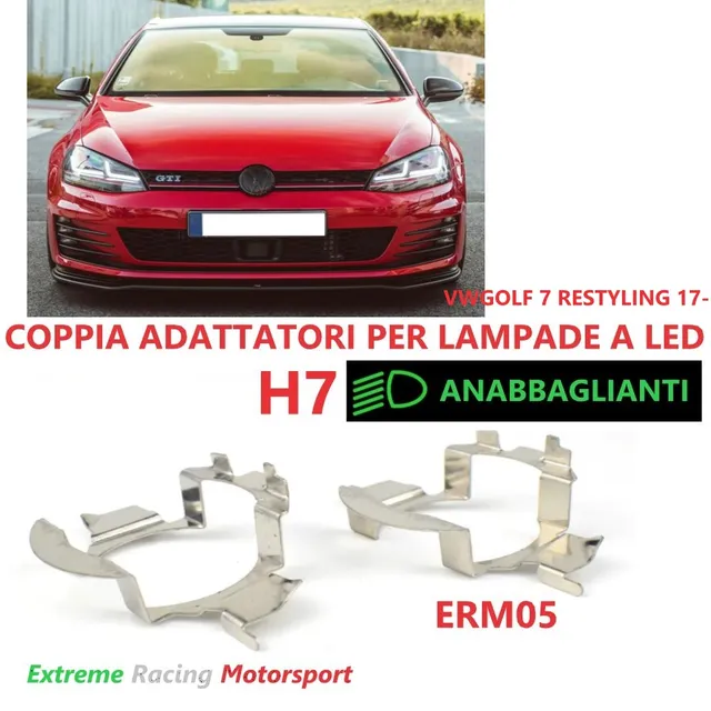 Xtreme Racing Accessori per Illuminazione LED ERM005 Golf VII Restyling 17- adattatori H7 LED 2 pezzi