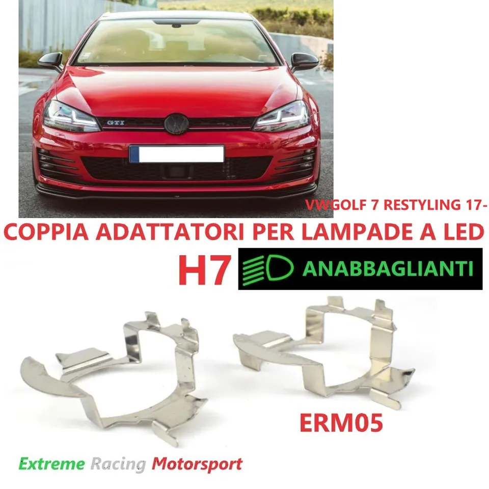 Xtreme Racing Accessori per Illuminazione LED ERM005 Golf VII Restyling 17- adattatori H7 LED 2 pezzi