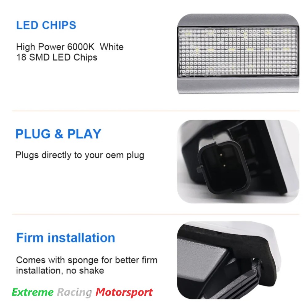 Xtreme Racing Accessori per Illuminazione LED placchette luci targa Citroën C4 Picasso 2013-2017 coppia bianca