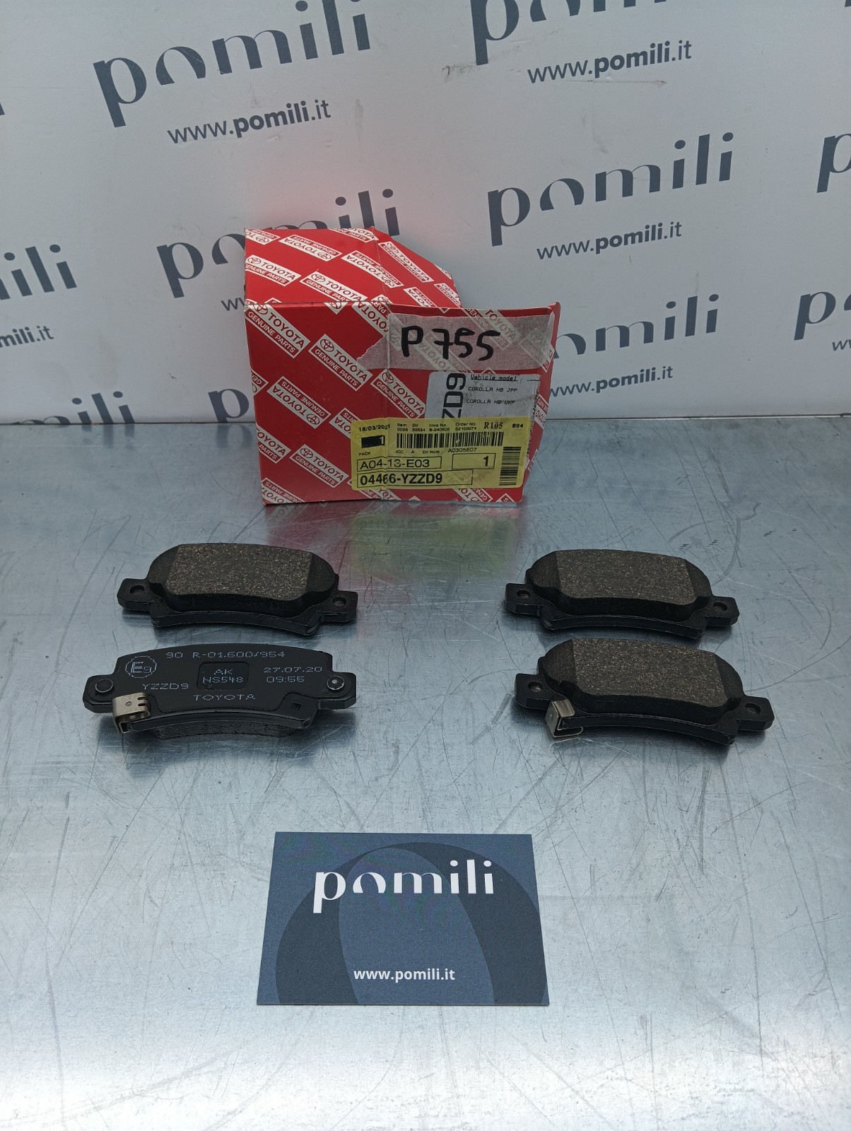 Pomili Freni e ricambi Kit pastiglie freni Toyota Corolla 04466-YZZD9 nuovo