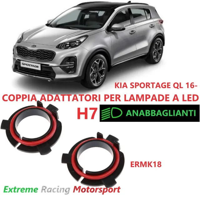 Xtreme Racing Accessori per Illuminazione LED ERMK18 adattatori H7 Kia Sportage QL 2 pezzi