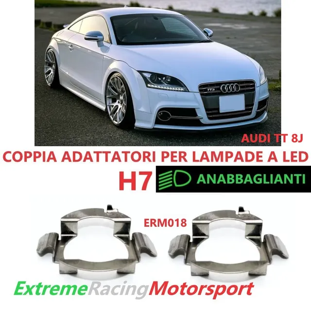 Xtreme Racing Accessori per Illuminazione LED ERM018 adattatori H7 Audi TT 8J metallo