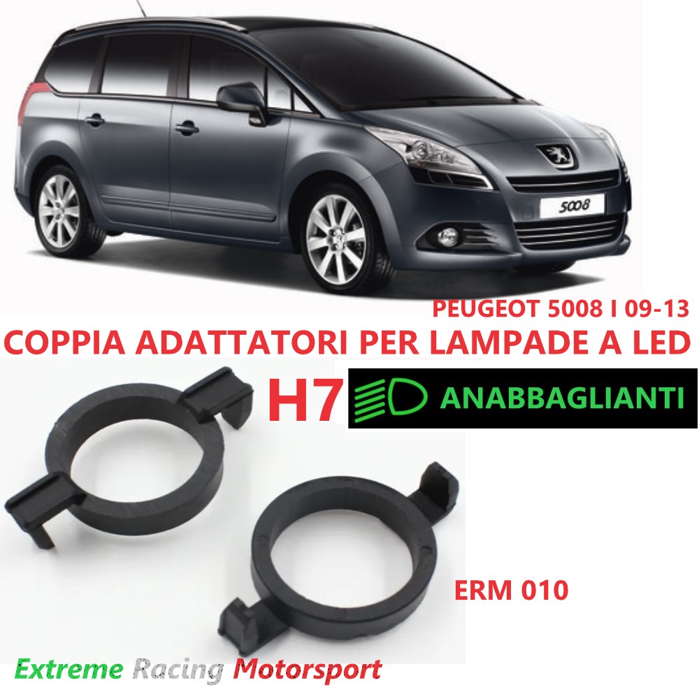 Xtreme Racing Accessori per Illuminazione LED ERM010 Peugeot 5008 I 09-13 adattatori H7 coppia ABS