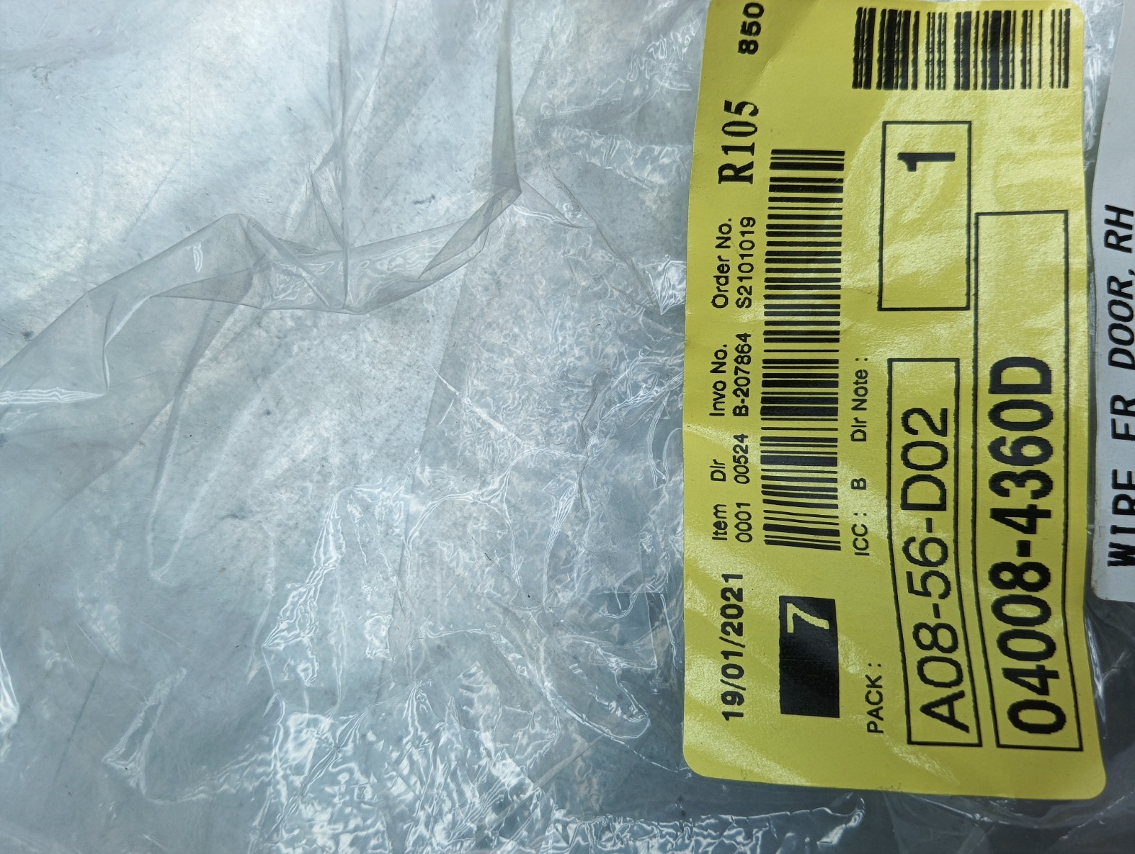 Pomili Motorini avviamento, alternatori, ECU e cavi Toyota Yaris cablaggio porta anteriore destra