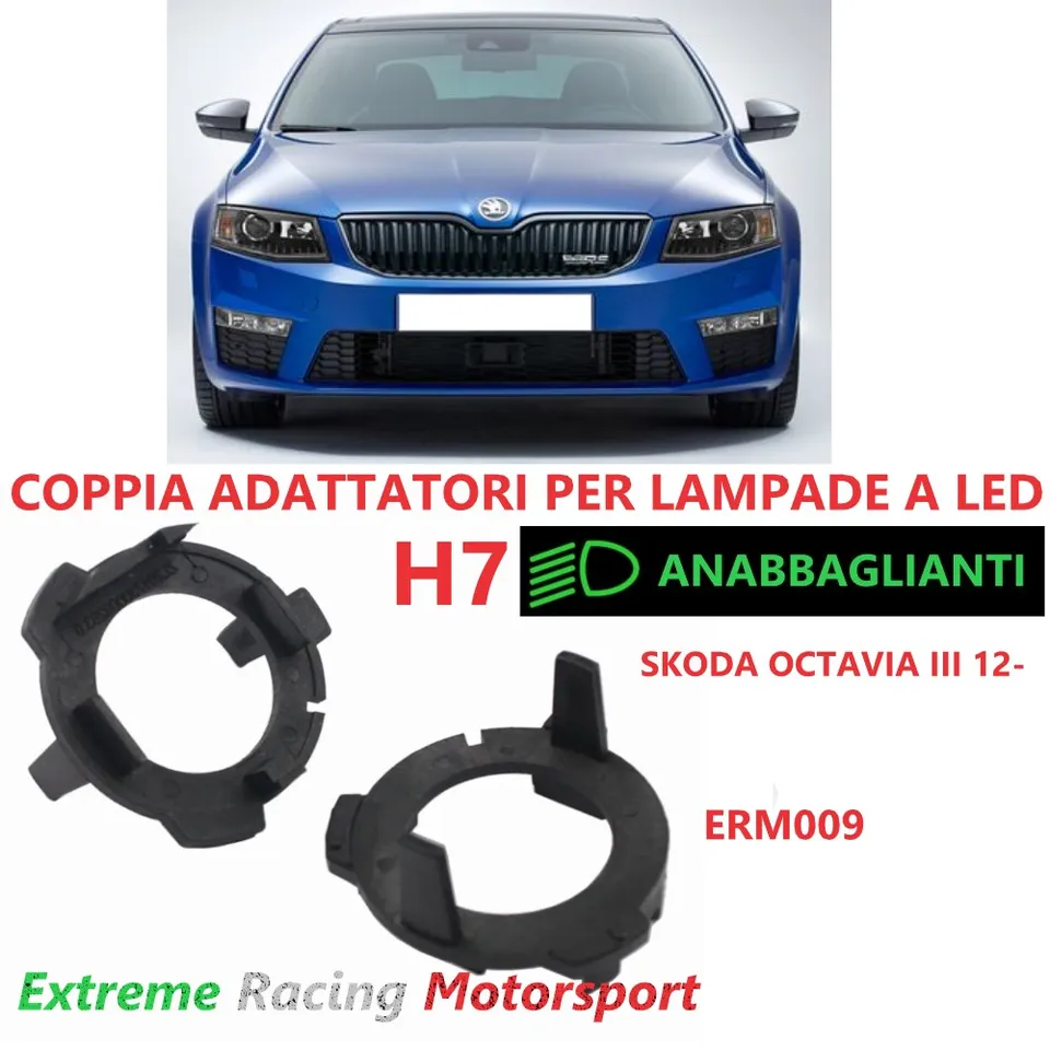 Xtreme Racing Accessori per Illuminazione LED Adattatori portalampade ERM009 Skoda Octavia III 12- H7