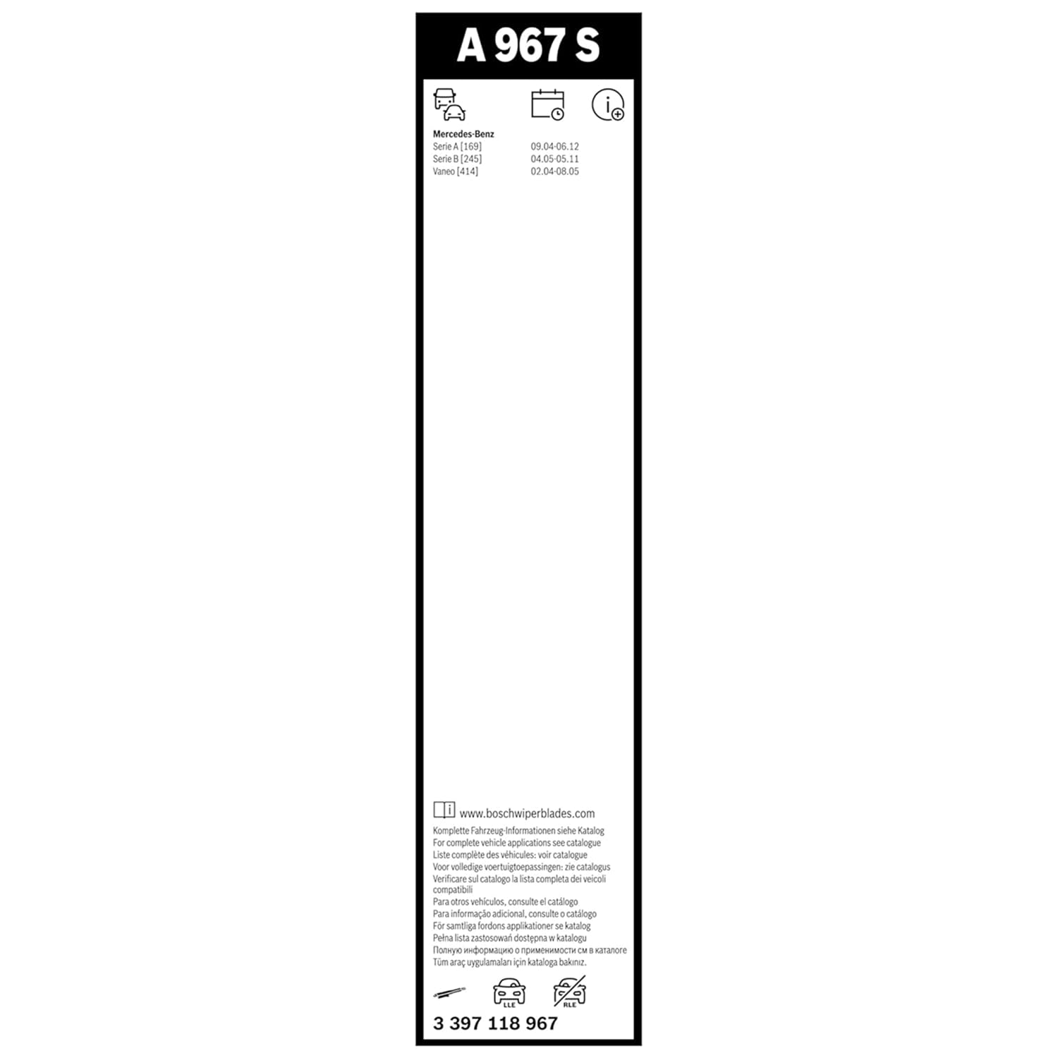 Bosch HCP Spazzole tergicristallo Aerotwin A967S 2 pezzi 650/575 mm