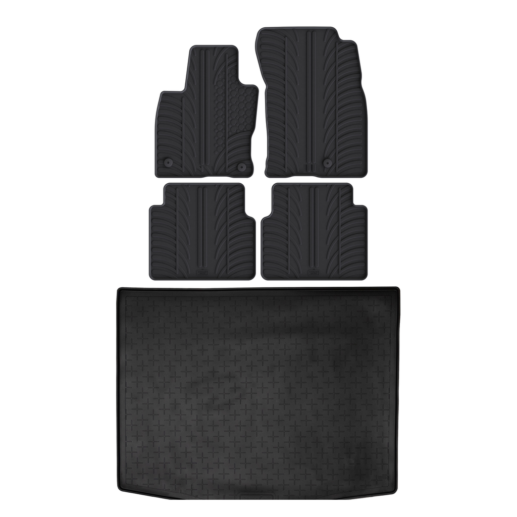 Travall Bundles Ford Kuga Rubber Boot Liner and Rubber Car Mats Bundle (2020-) set protezione interno anti-fango