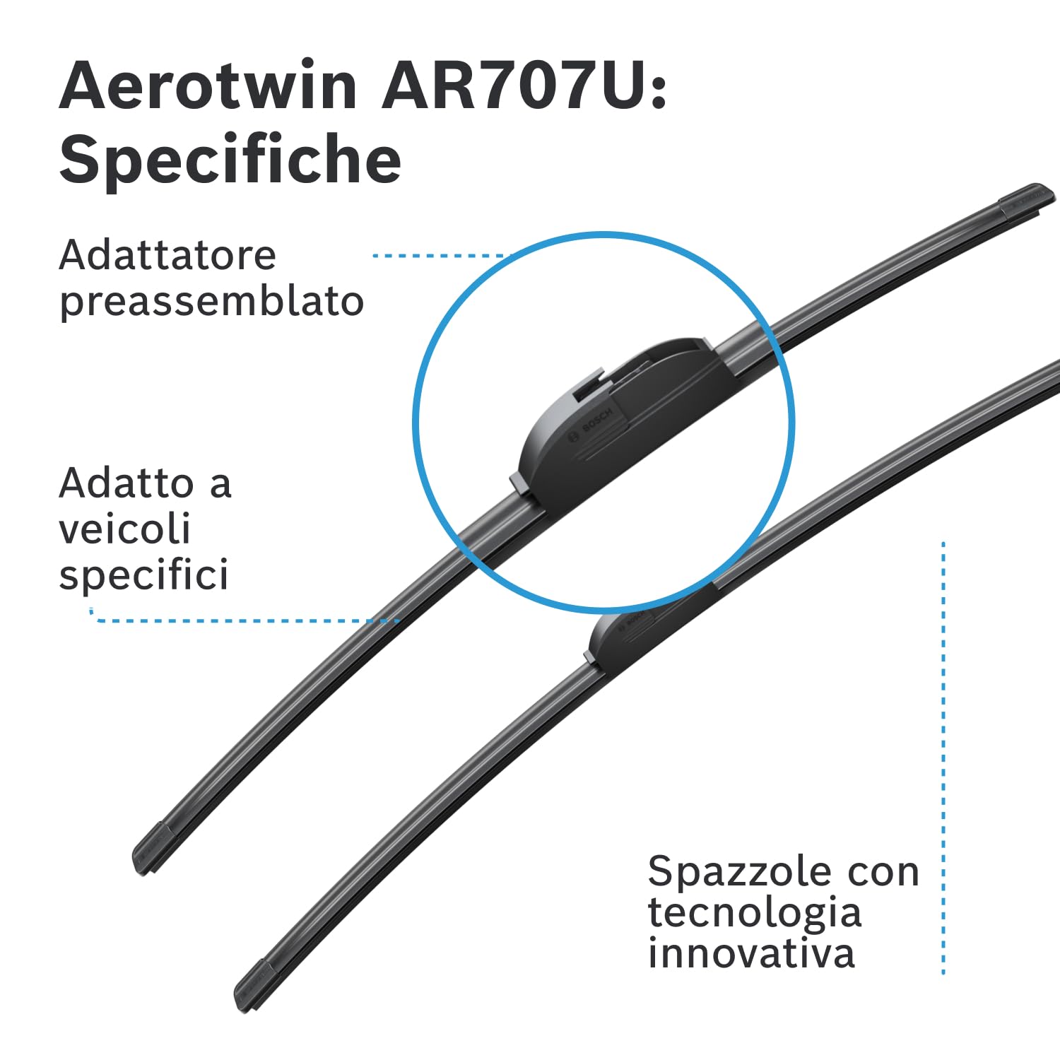 Bosch Spazzole tergicristallo AR707U Aerotwin, anteriore