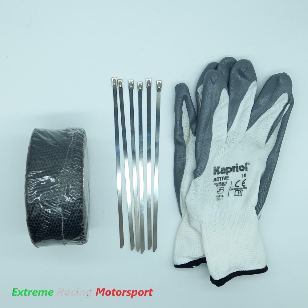 Xtreme Racing Impianto Carburante e Regolatori di Pressione Benda Termica con kit montaggio per Collettori NERA 10 m resistente al calore