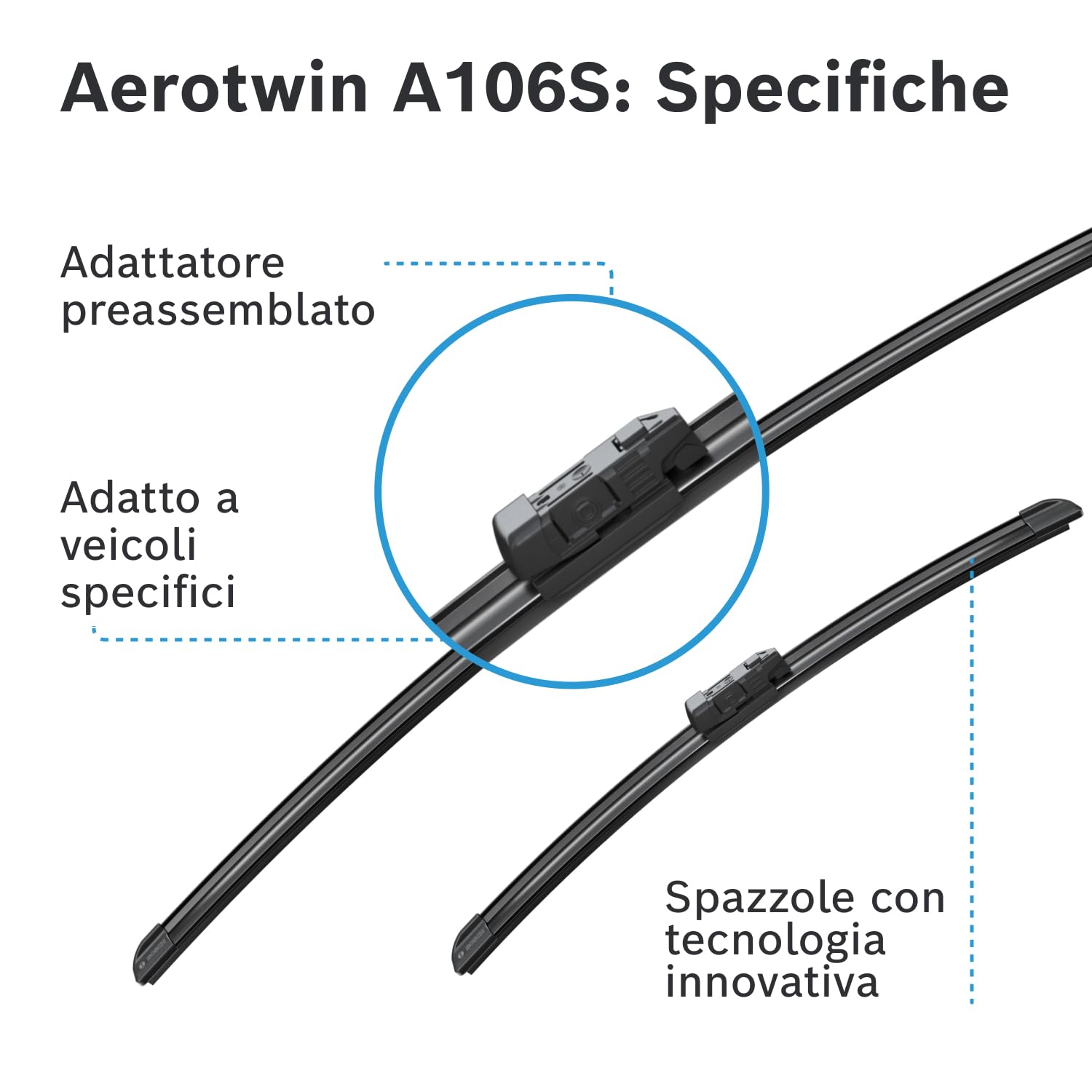 Bosch HCP Spazzole tergicristallo Aerotwin A106S anteriori 2 pezzi