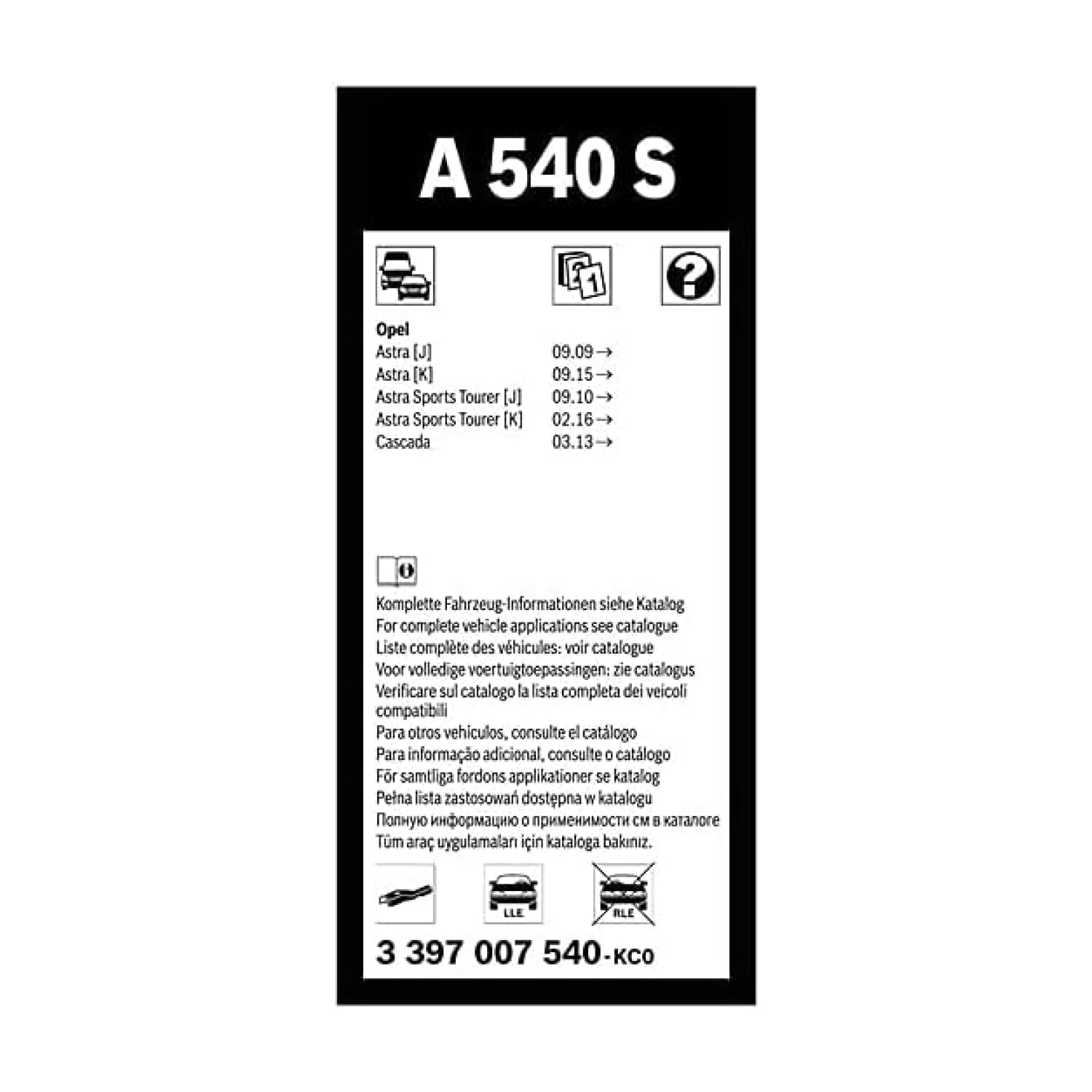 Bosch Spazzole tergicristallo Aerotwin A540S anteriori 2 pezzi flat blade