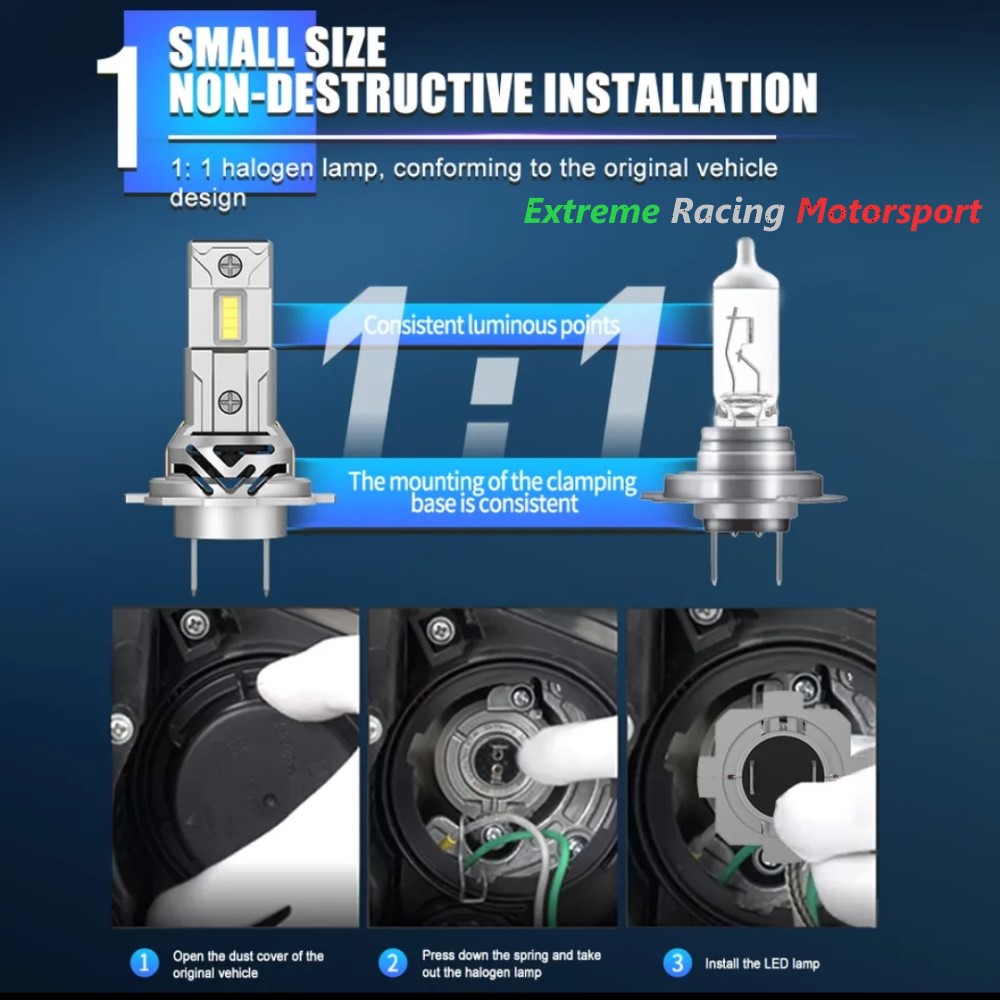 Xtreme Racing Lampadine LED ERM I16S H7 lampade Plug&Play 6500K 100W coppia CANBUS