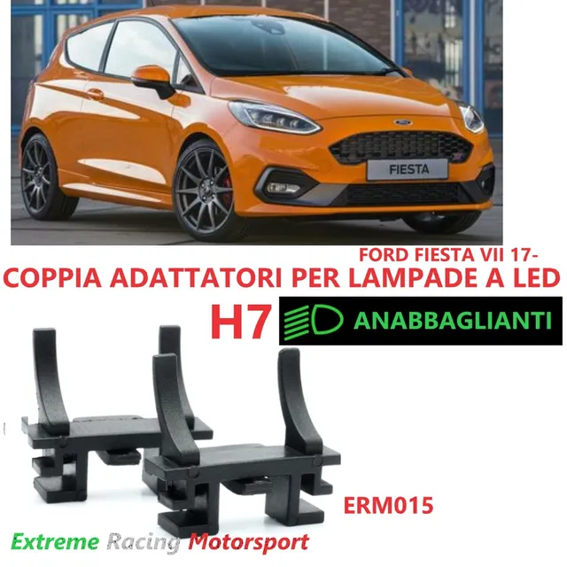 Xtreme Racing Accessori per Illuminazione LED ERM015 Ford Fiesta VII 17- adattatori H7