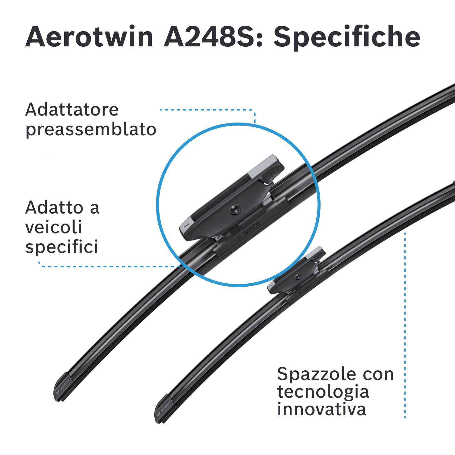 Bosch Spazzole tergicristallo Aerotwin A248S 2 pezzi anteriori