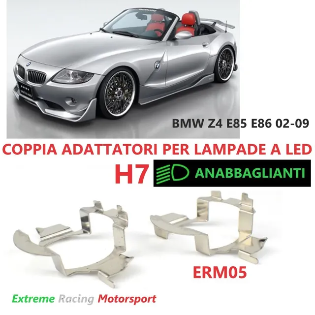 Xtreme Racing Accessori per Illuminazione LED Adattatori portalampade ERM005 BMW Z4 E85 E86 02-09 H7