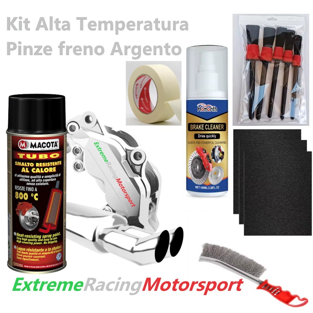 Xtreme Racing Decorazioni Auto e Adesivi Kit Vernice Pinze Freno Argento alta temperatura