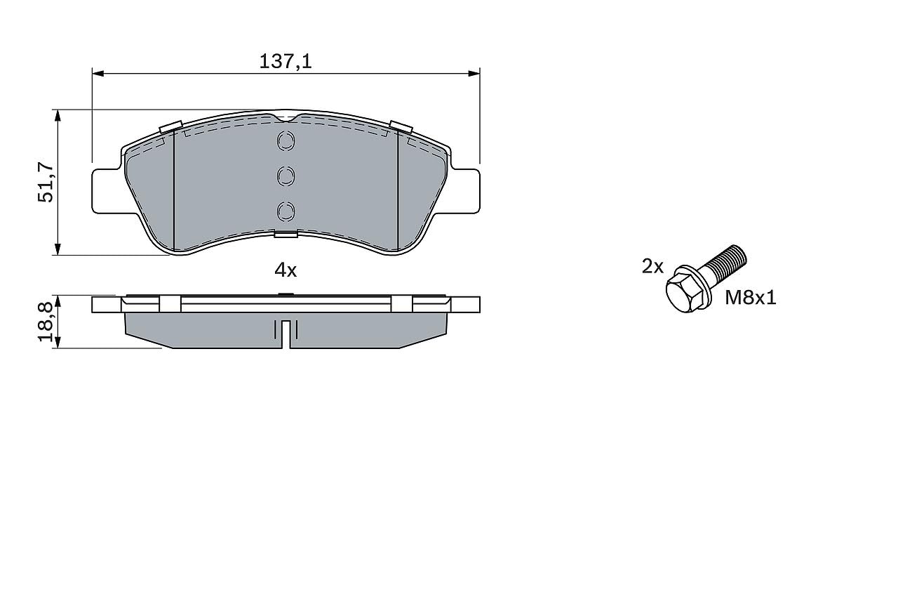 Bosch Sistema frenante BP318 pastiglie freno anteriori set 4 pezzi