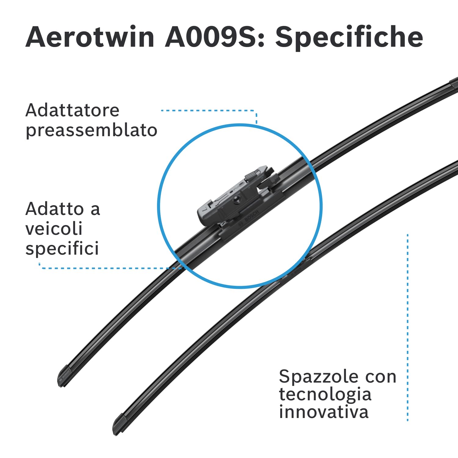 Bosch Spazzole tergicristallo Aerotwin A009S anteriori 2 pezzi
