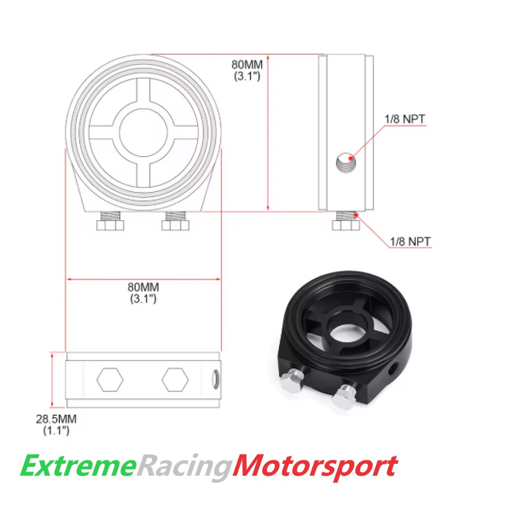 Xtreme Racing Impianto Carburante e Regolatori di Pressione adattatore sensori olio alluminio silver
