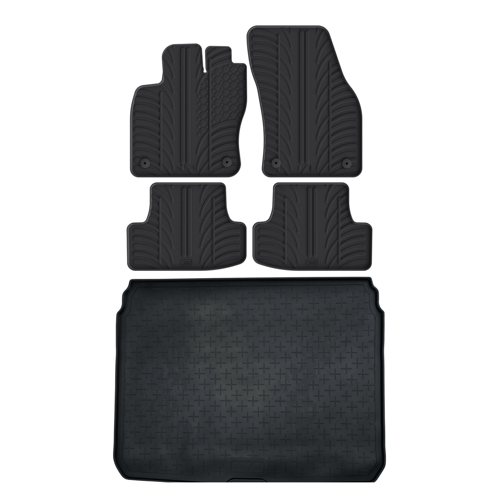 Travall Bundles Audi Q2 Rubber Boot Liner and Rubber Car Mats Bundle (2017-2026) tappetini in gomma