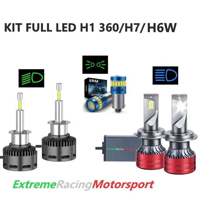 Xtreme Racing Kit Illuminazione LED Kit Lampade FULL LED H6W/H1 360° 40K/H7 kit LED 6000K