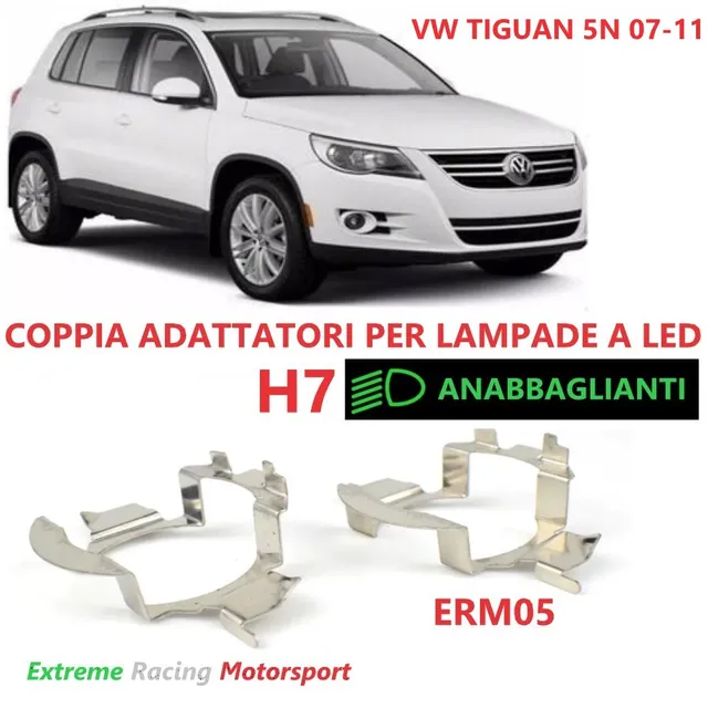 Xtreme Racing Accessori per Illuminazione LED ERM005 Volkswagen Tiguan 5N adattatori H7 coppia