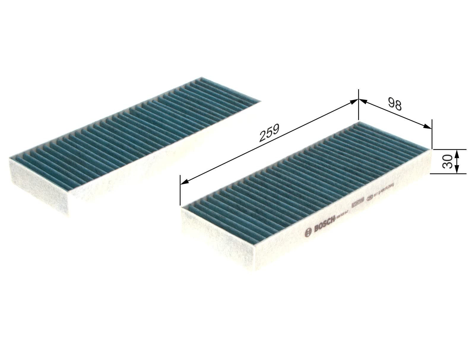 Bosch HCP Filtri 0986628547 filtro abitacolo antibatterico antiodore 2 pezzi