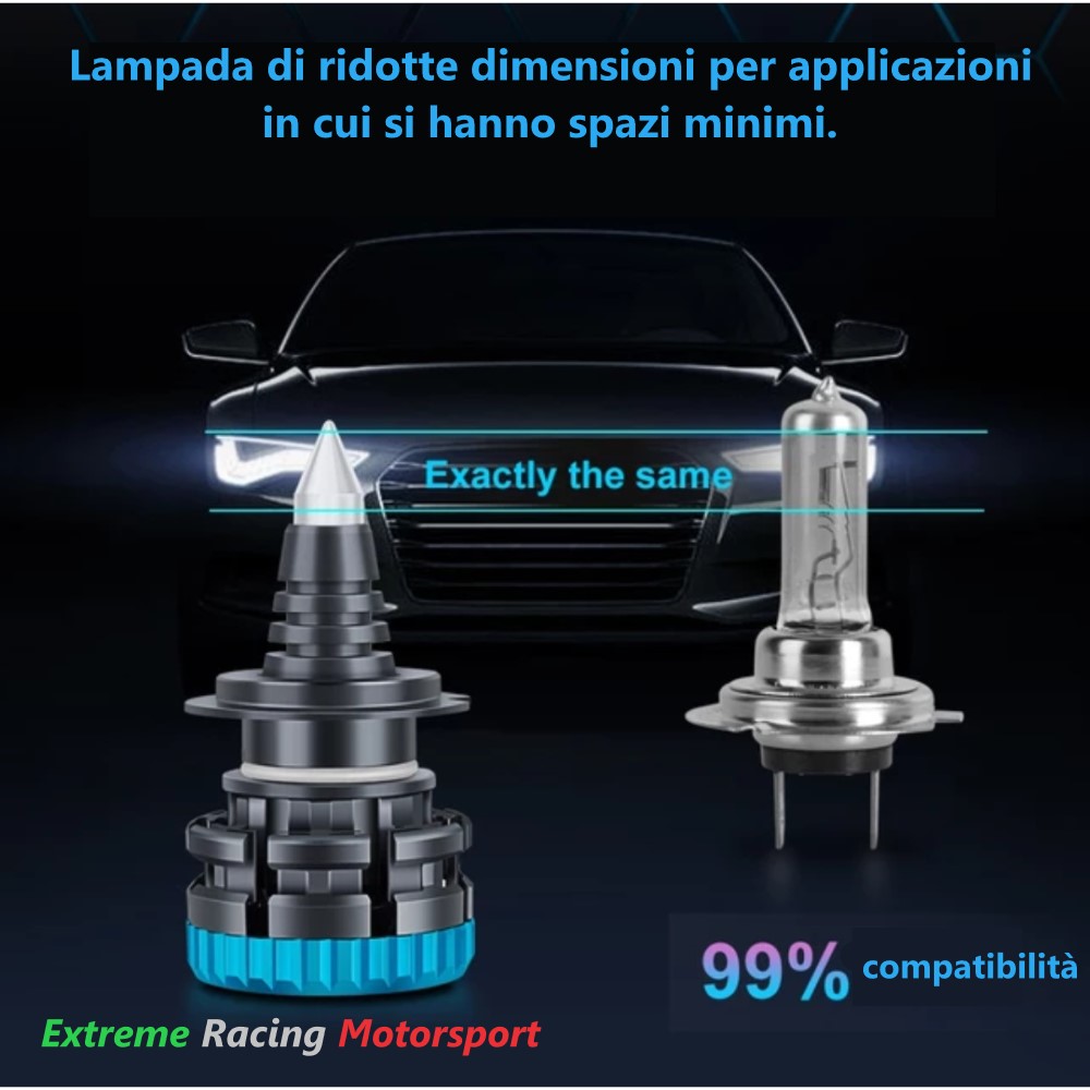 Xtreme Racing Lampadine LED Lampade Led ERM QUARTZ TUBE 360° H7 lampade lenticolari
