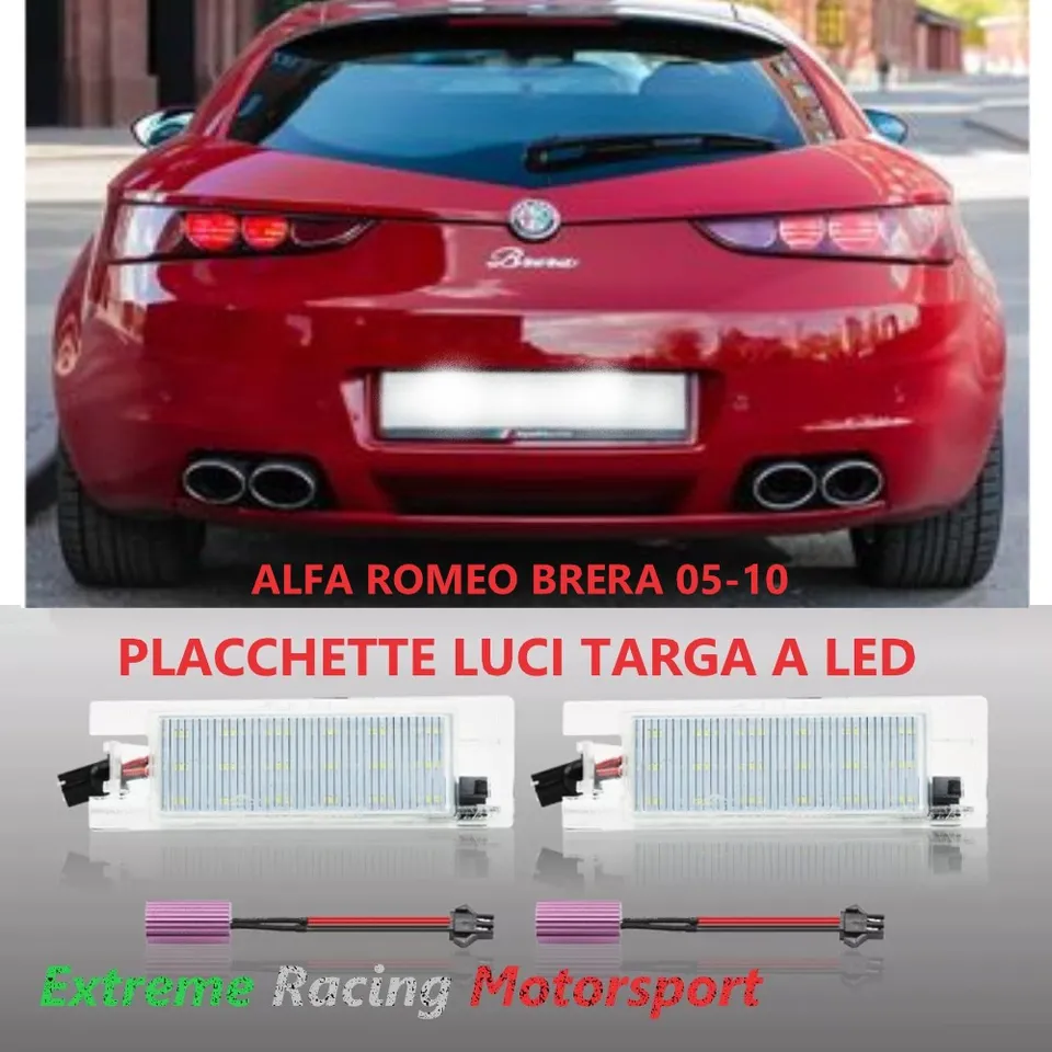 Xtreme Racing Accessori per Illuminazione LED Alfa Romeo Brera 05-10 placchette luci targa bianche coppia