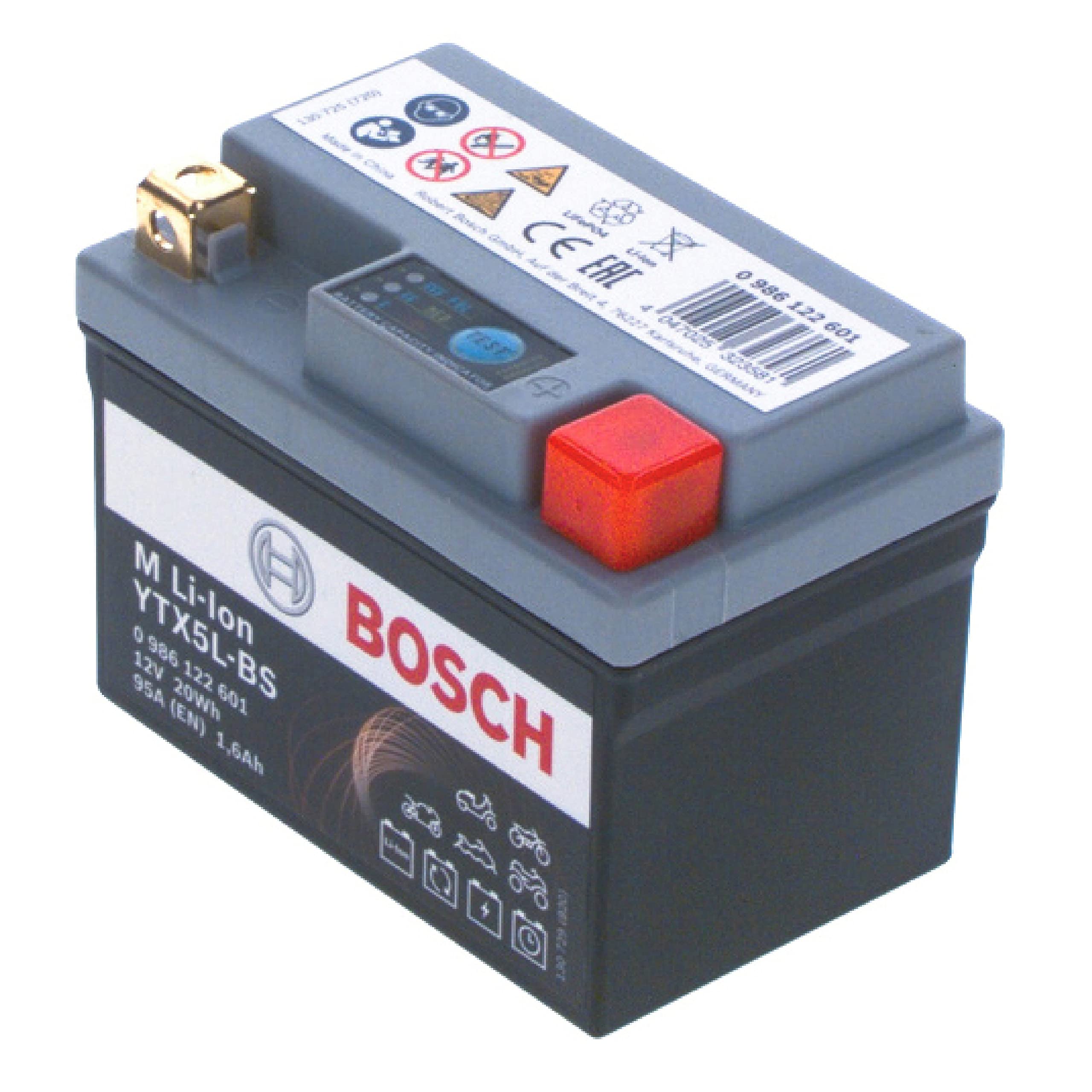 Bosch Batterie 0986122601 batteria moto litio 12 V 1,6 Ah senza manutenzione
