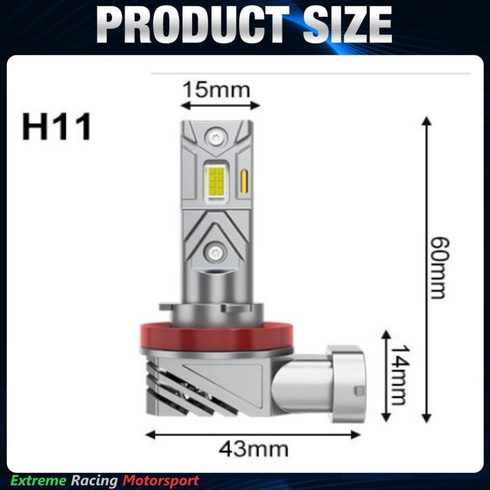 Xtreme Racing Lampadine LED ERM K55 H8 coppia 6500 K 12 V