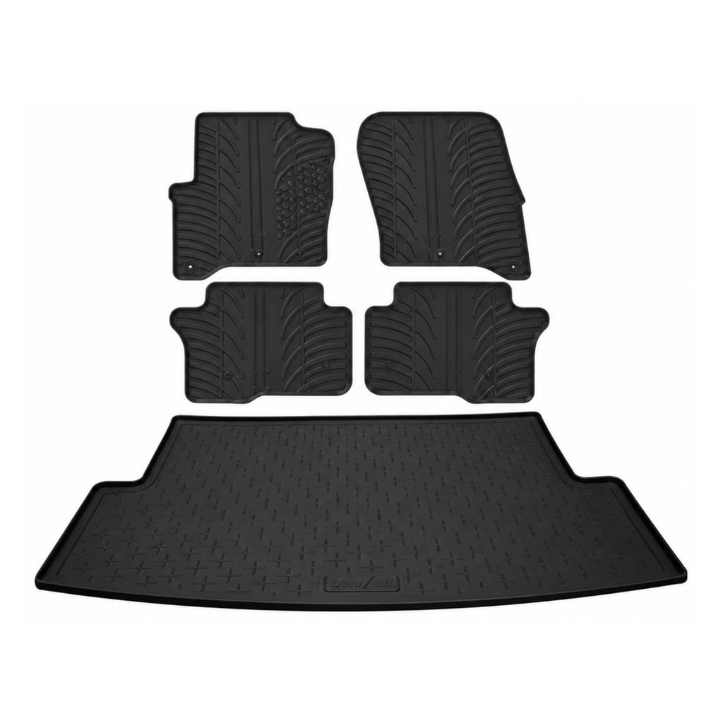 Travall Bundles VW Caddy Rubber Boot Liner and Rubber Car Mats kit gomma