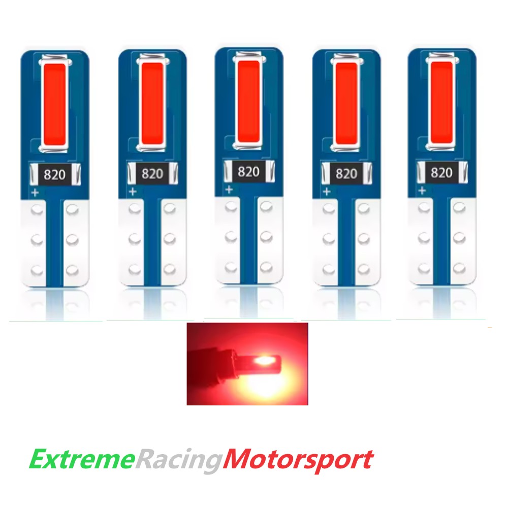 Xtreme Racing Lampadine LED ERM T5 Led T5W rosse 5 pezzi 12 V