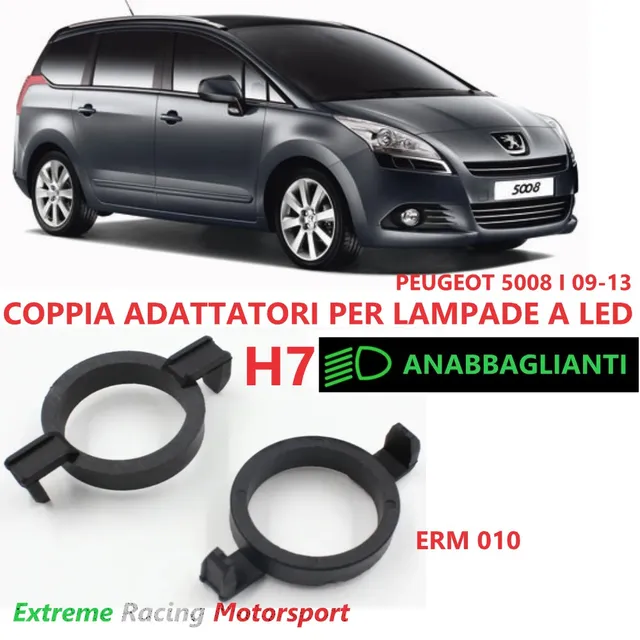 Xtreme Racing Accessori per Illuminazione LED ERM010 Peugeot 5008 I 09-13 adattatori H7 coppia ABS