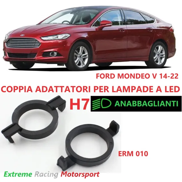 Xtreme Racing Accessori per Illuminazione LED ERM010 adattatori H7 Ford Mondeo V coppia ABS