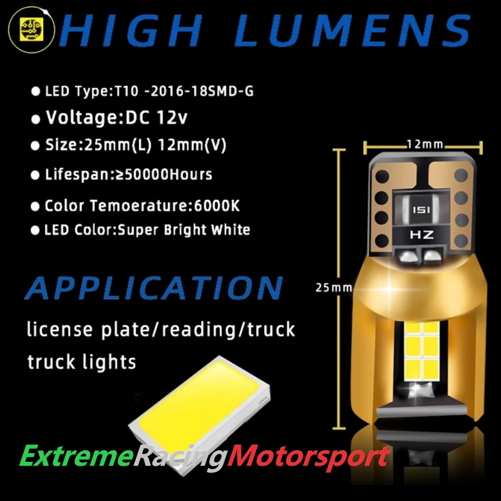 Xtreme Racing Lampadine LED ERM T10 Evo 2 lampadine arancioni 2 pezzi